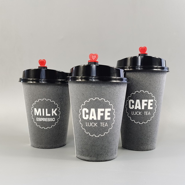 Disposable milk tea paper cup foam cup thickened coffee cold and hot drink packed cup with lid customized