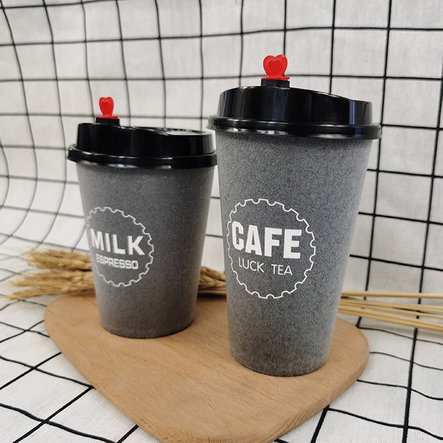 Disposable milk tea paper cup foam cup thickened coffee cold and hot drink packed cup with lid customized