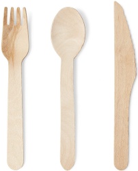 Birch wood knife Fork Spoon