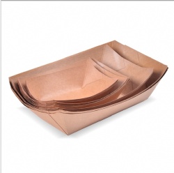 Disposable brown kraft paper boat paper food tray
