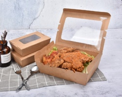 1200ml Kraft Paper Lunch box with Window